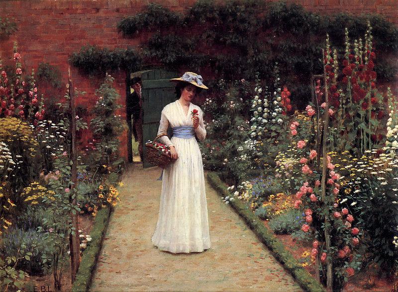 Edmund Blair Leighton Lady in a Garden oil painting picture